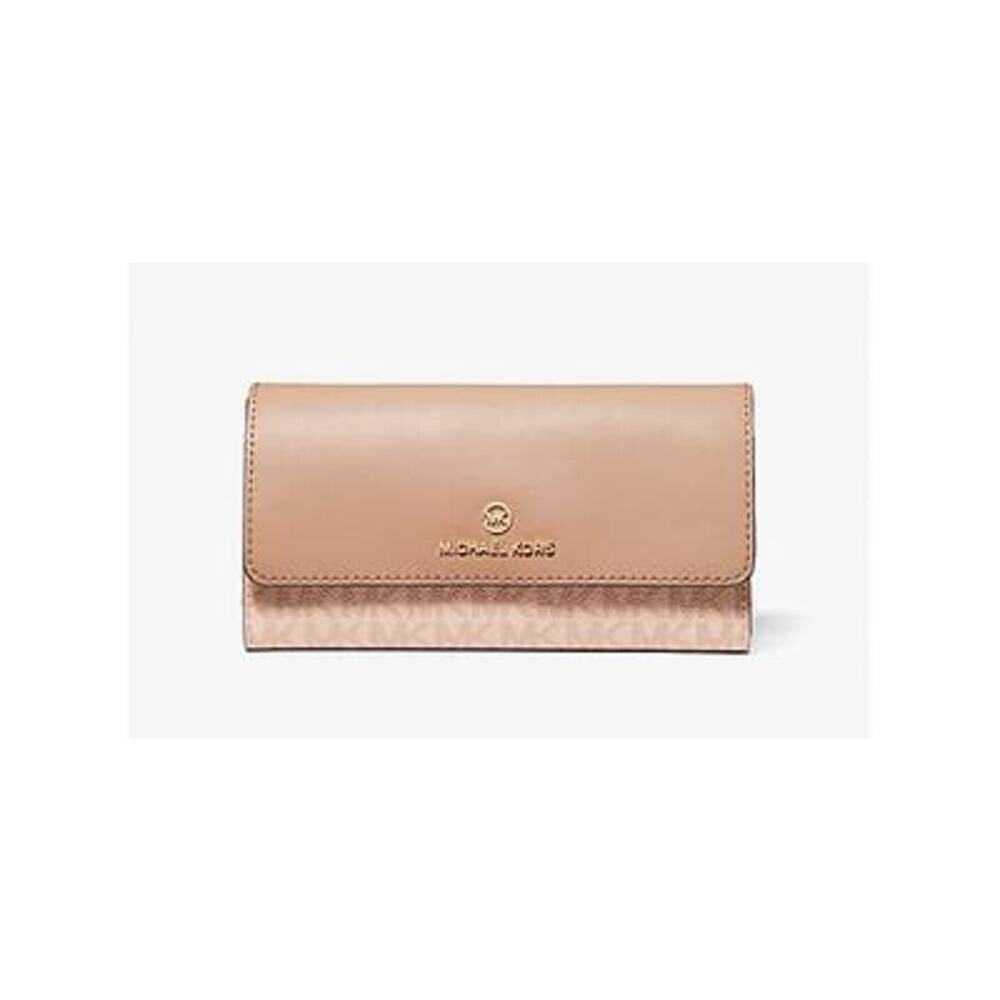 Michael Kors Signature Jet Set Charm Large Trifold Wallet - Ballet PINK